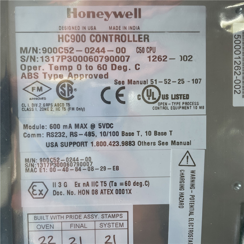 Módulo de CPU Honeywell 900C52-0244-00